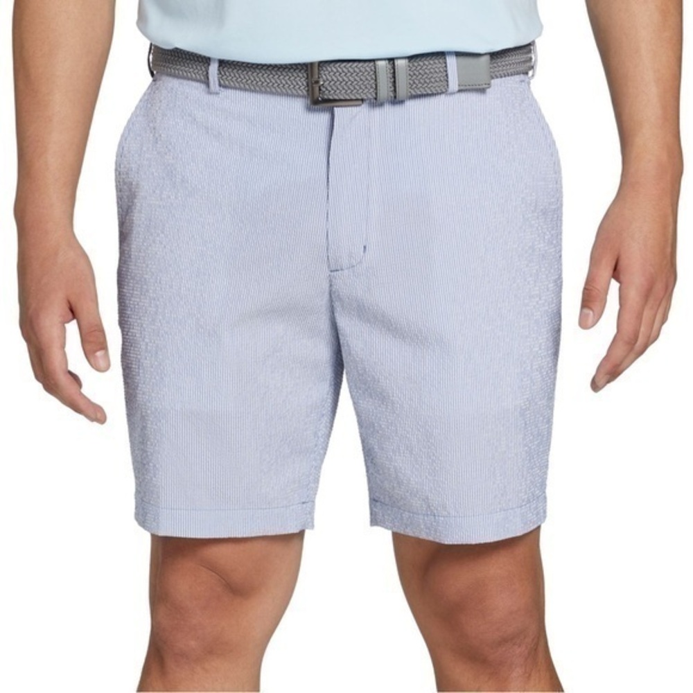 New Walter Hagen Men's Clubhouse Seersucker Golf Shorts 9” inseam chino stripes